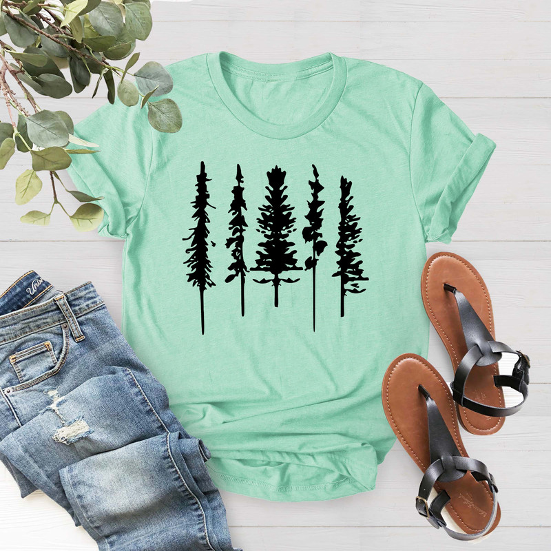 Pine Tree Shirt, Pine Tree Forest Shirt, Trees T-shirt, Camping Shirt, Nature Lover Gift Tee, Hiking Shirt, Mountains Shirt, Adventure Shirt - 2.jpg