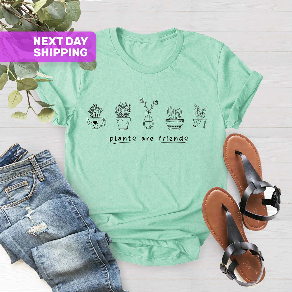 Plants Are Friend Shirt, Plant Mom Shirt, House Plants T-Shirt, Mother's Day Shirt, Botanical Shirt, Plant Shorts, Plant Lover Shirt - 4.jpg