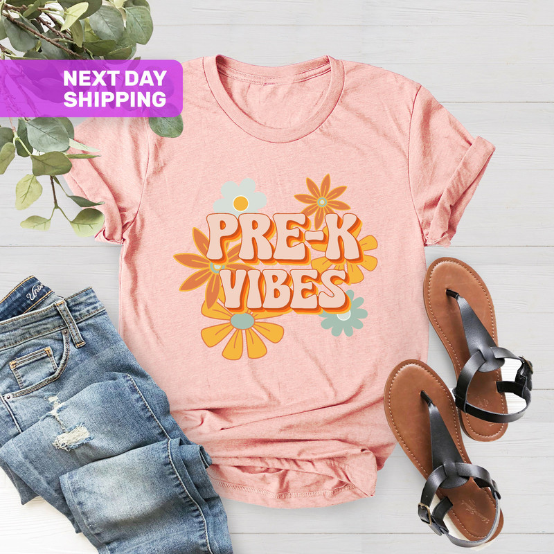 Pre-K Teacher Shirt, Back To School, First Day Of Class, Teacher Retro Shirt, Kinder 4K Transitional Pre Kindergarten Team Shirts - 5.jpg