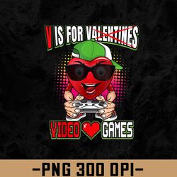 gamer boys teen valentines day v is for video games png, digital download