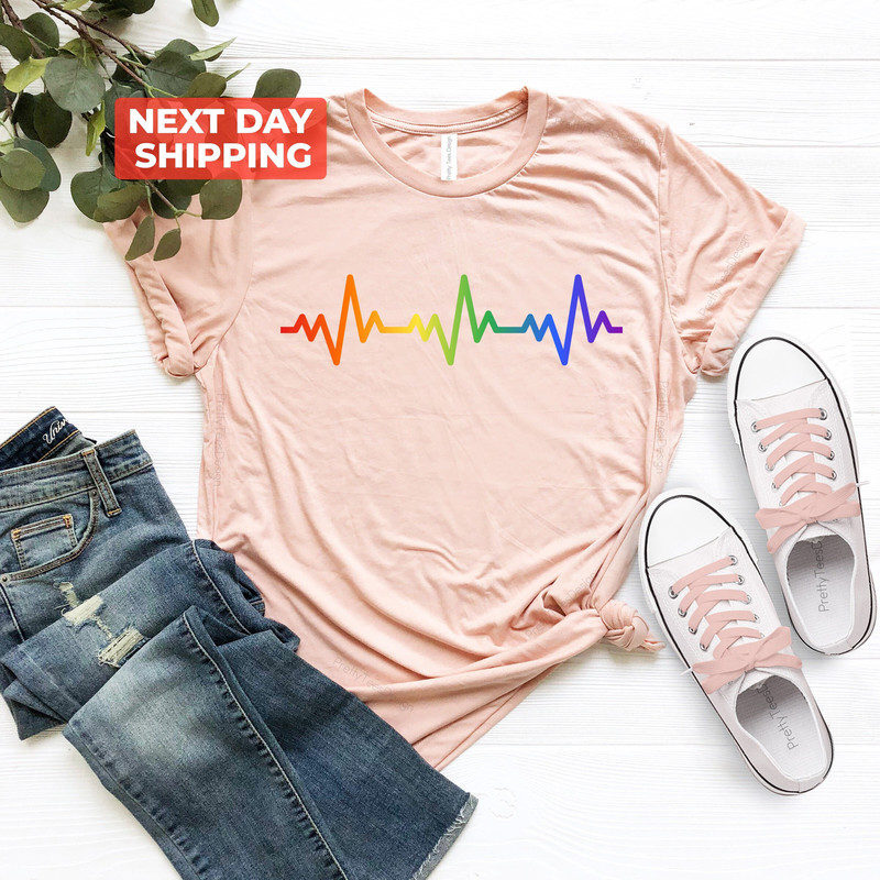 Pride Shirt, LGBT Rainbow Heartbeat Shirt, Gift for Pride LGBT, Lesbian Shirt, LGBT Shirt, Equality Shirt, Gay Shirt, Equality Shirts - 4.jpg