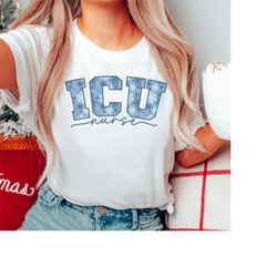 icu nurse christmas shirt | critical care ccu intensive care rn winter holidays tshirt, secret santa gift nursing xmas p