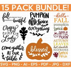 Fall SVG Bundle, Fall SVG, Autumn Svg, Thanksgiving Svg, Fall Svg Designs, Fall Sign, Autumn Bundle Svg, Cut File Cricut