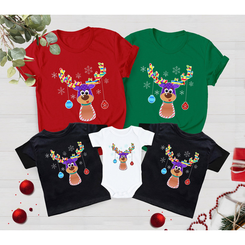 Reindeer Christmas Shirt, Peeping Reindeer Shirt, Christmas Lights Shirt, Merry Christmas Shirt, Christmas Family Shirt, Xmas Antler Shirt - 1.jpg