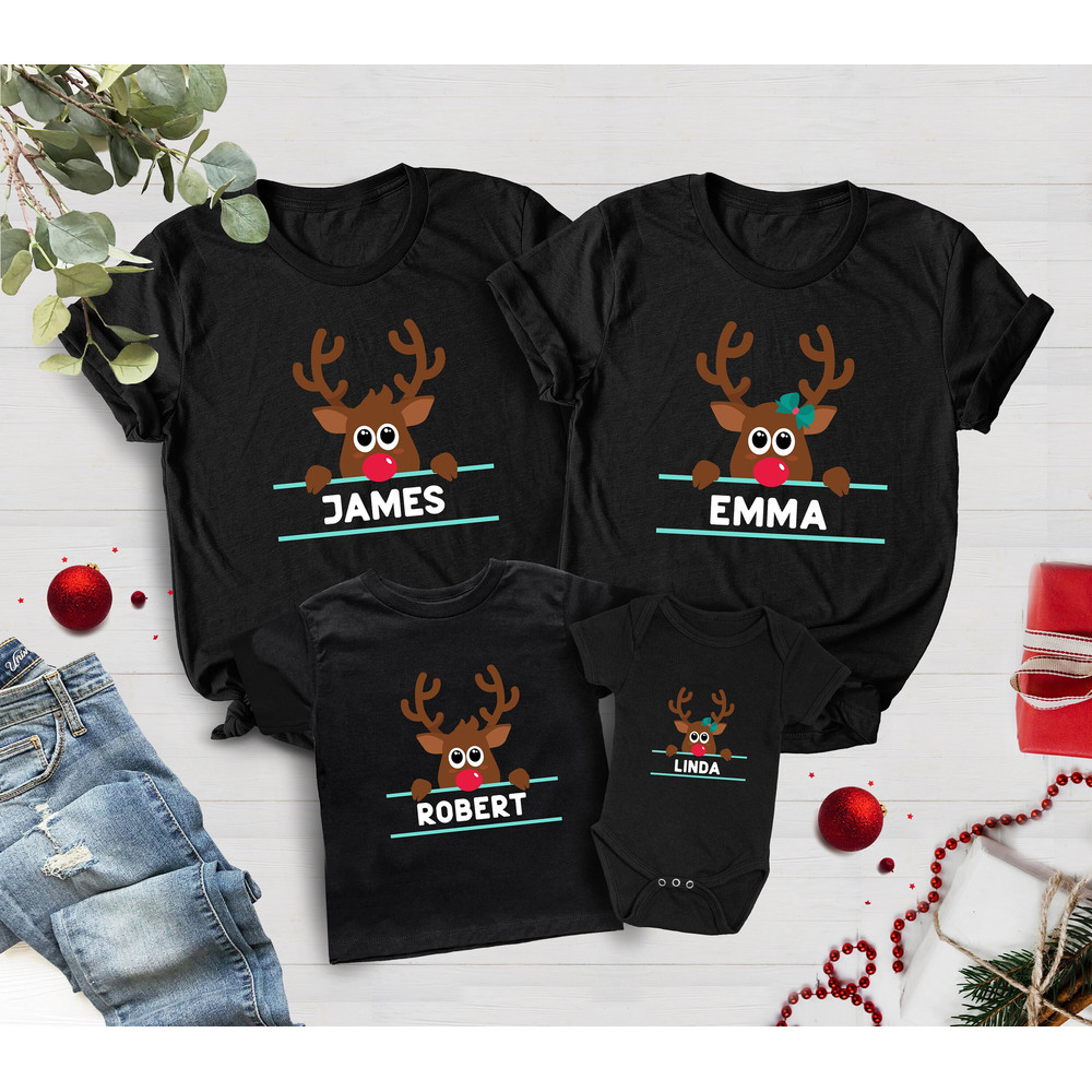 Reindeer Christmas Shirts, Christmas Family Shirts, Matching Family, Custom Family Shirts,Personalized Holiday Xmas Shirt,Matching Christmas - 1.jpg