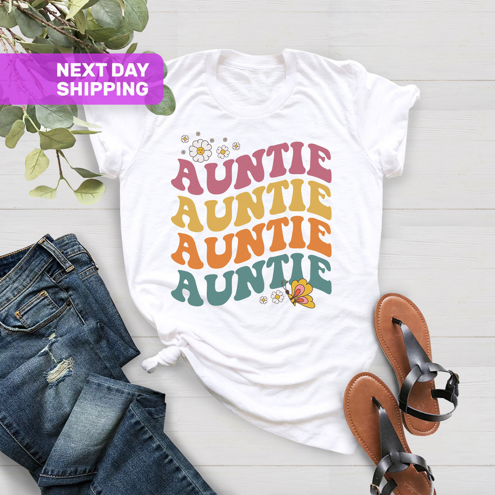 Retro Auntie T-Shirt, Auntie T-shirt, Cool Aunt Shirt, Aunt Announcement, Gift For Aunt, Mothers Day Gift, Aunt Shirt, New Aunt Gift - 3.jpg