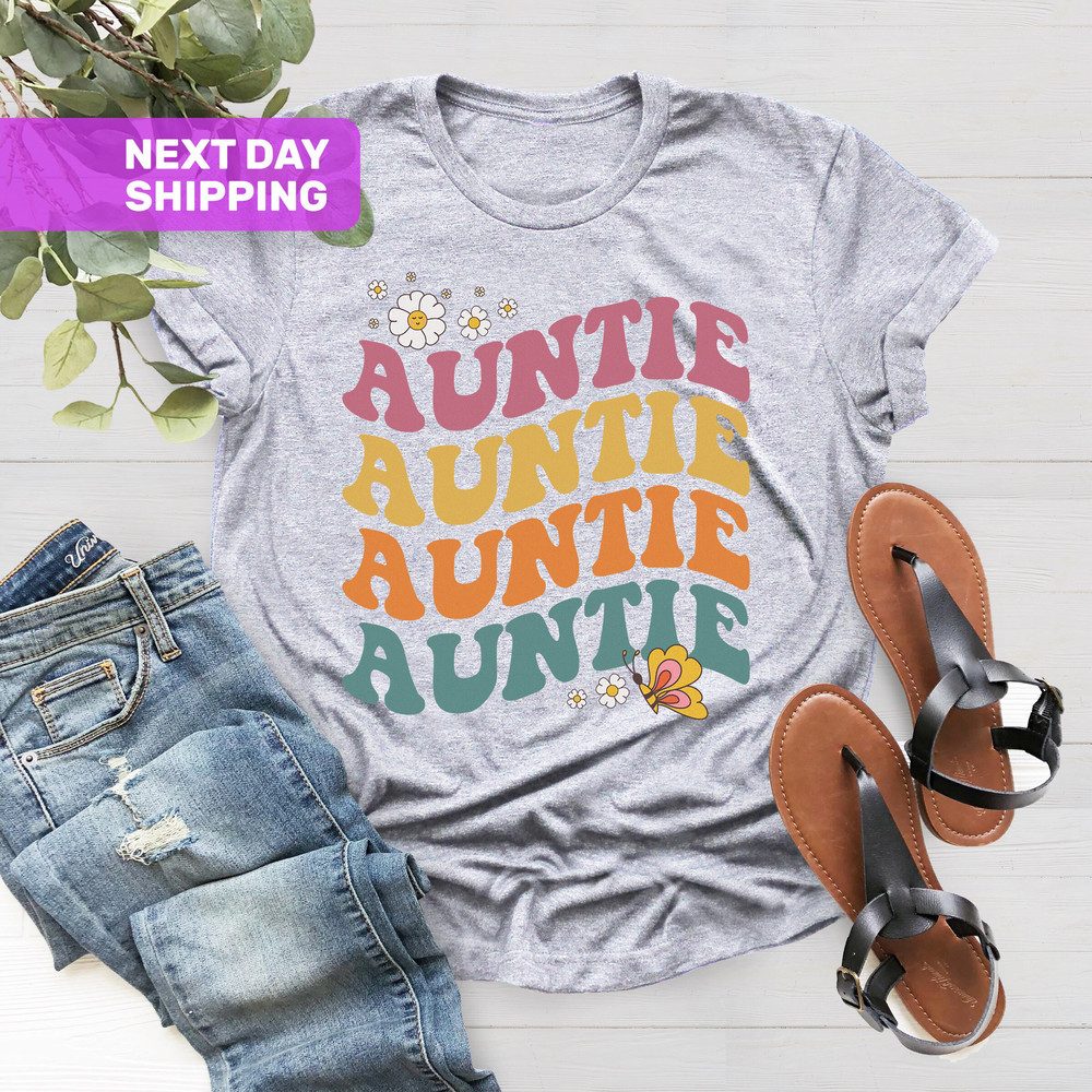 Retro Auntie T-Shirt, Auntie T-shirt, Cool Aunt Shirt, Aunt Announcement, Gift For Aunt, Mothers Day Gift, Aunt Shirt, New Aunt Gift - 4.jpg