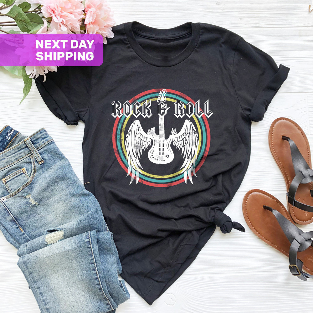 Rock And Roll Shirt, Music T-Shirt, Music Band Shirt, Motivational Shirt, Vintage Shirt, Christmas Gift For Music Teacher, Guitar Shirt - 1.jpg