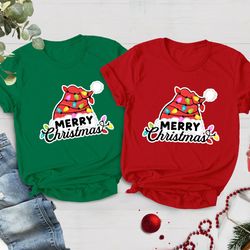 santa hat christmas shirt, santa shirt, christmas tee, merry
