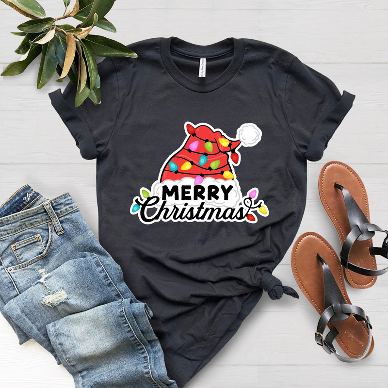 Santa Hat Christmas Shirt, Santa Shirt, Christmas Tee, Merry Christmas Shirt, Christmas Holidays Shirt, Christmas Gift Idea, Santa Hat Shirt - 3.jpg