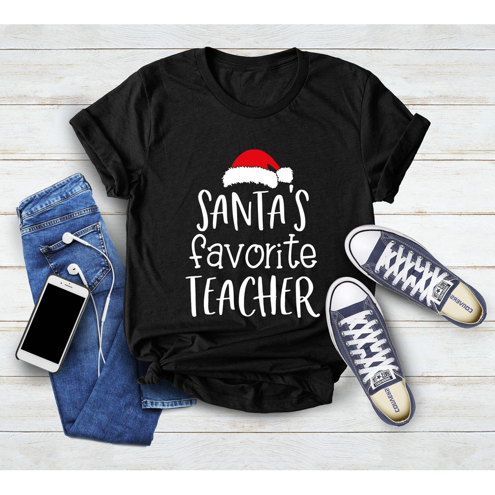 Santa's Favorite Teacher, Christmas Shirts, Christmas Teacher Shirt, Christmas Santa Teacher Shirt,Teacher Christmas Shirt,Xmas Gift Teacher - 1.jpg