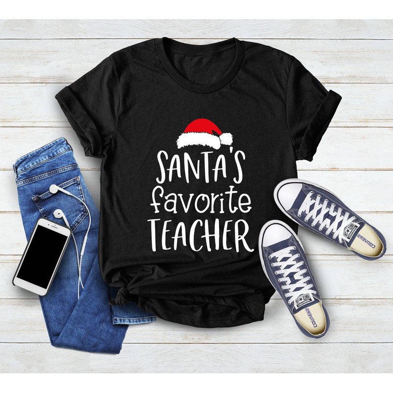 Santa's Favorite Teacher, Christmas Shirts, Christmas Teacher Shirt, Christmas Santa Teacher Shirt,Teacher Christmas Shirt,Xmas Gift Teacher - 1.jpg