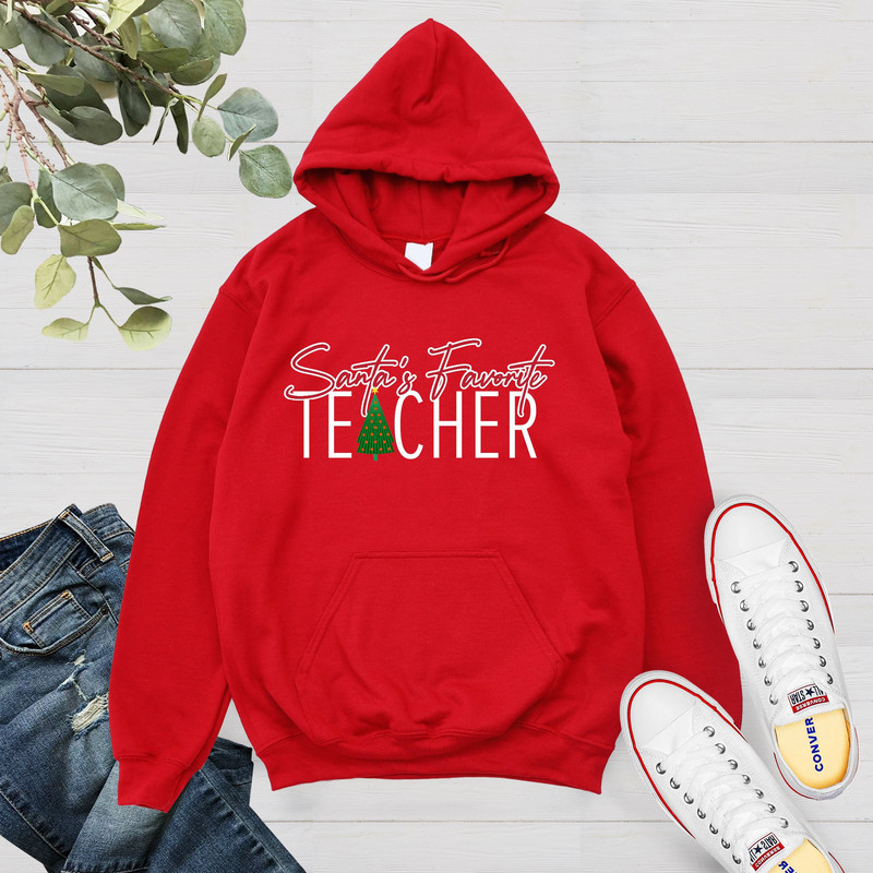 Santas Favorite Teacher Sweatshirt, Santa Shirt, Funny Christmas Teacher, Holiday Trendy, Teacher Long Sleeve, Christmas Winter Teacher - 5.jpg