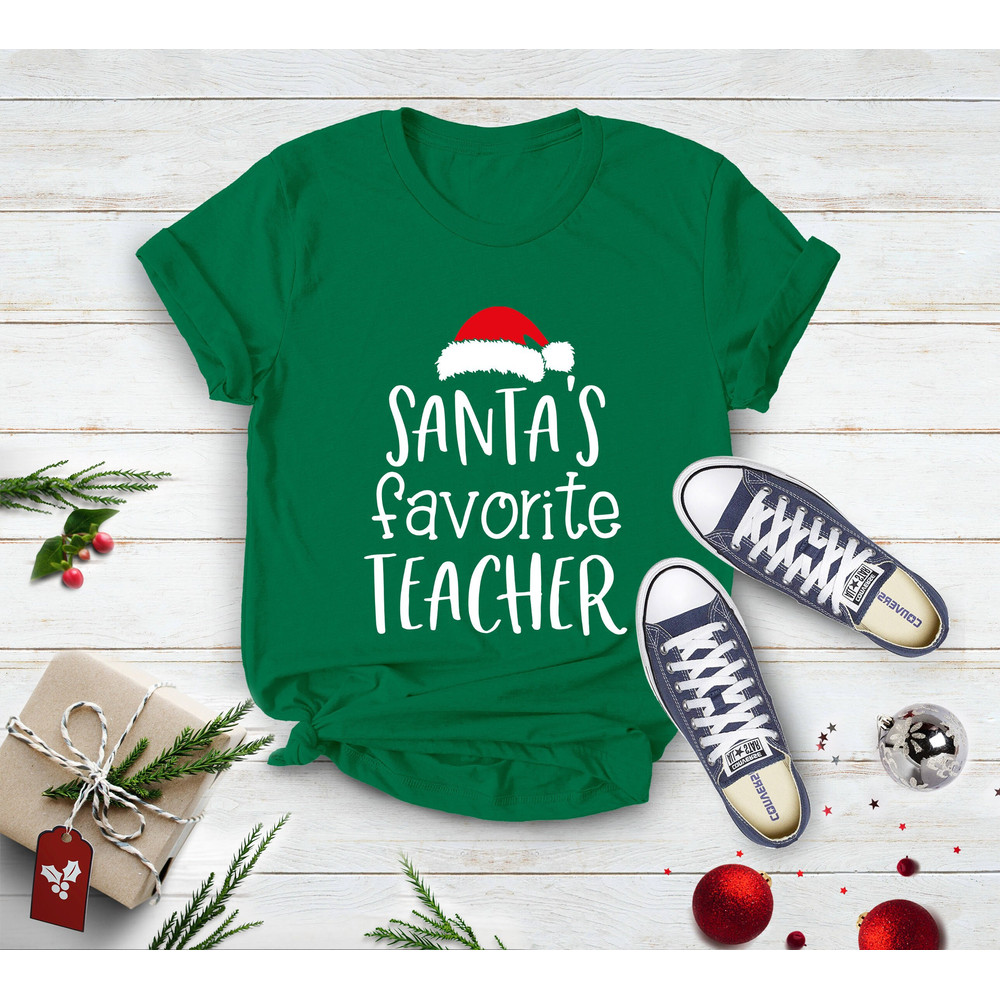 Santa's Favorite Teacher, Christmas Shirts, Christmas Teacher Shirt, Christmas Santa Teacher Shirt,Teacher Christmas Shirt,Xmas Gift Teacher - 2.jpg