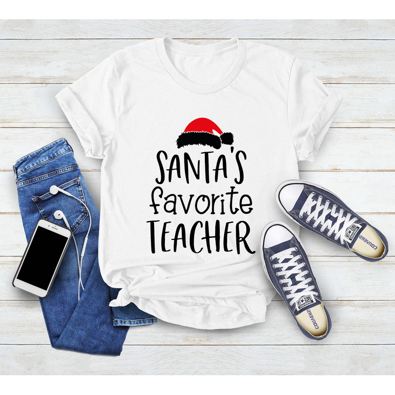 Santa's Favorite Teacher, Christmas Shirts, Christmas Teacher Shirt, Christmas Santa Teacher Shirt,Teacher Christmas Shirt,Xmas Gift Teacher - 3.jpg