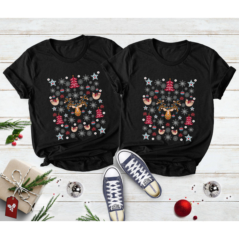 Scandinavian Christmas Shirt, Cottage Core Hygge Botanical Shirt, Norwegian Folk Art Shirt, Vintage Flower Shirt, Christmas Gift For Women - 2.jpg