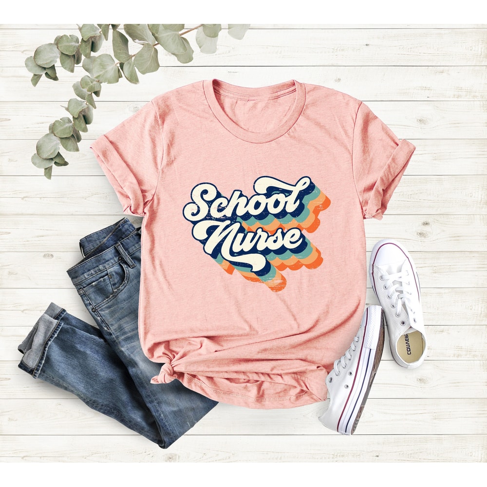 School Nurse T-Shirt, Retro School Nurse Shirt, School Nurse Gift, Nurse Appreciation Gift, Gift for Nurse,Nurse Tee ,Cute Retro Nurse Shirt - 3.jpg