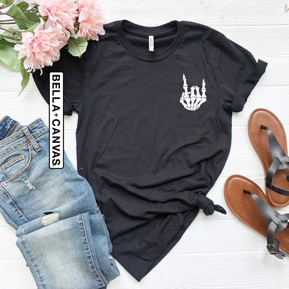 Skeleton Halloween Shirt, Skeleton Halloween Shirt, Fall for Women, Spooky Skeleton Hands Shirt, Fall Tee, Skull Shirt, Spooky Season - 4.jpg