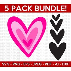 Heart Mini SVG Bundle, Heart SVG Bundle, Sketch, Hand-drawn Heart svg, Valentine Heart svg, Heart Doodle svg, Cut Files