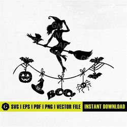flying witch svg | witch flying silhouette | wicked witch clipart | proud member witch club svg | bad witch svg clipart