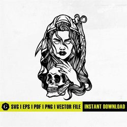 witch skull svg | witch svg | witchcraft svg | halloween witch svg | witch clipart | witch cricut | witchy decor tatto