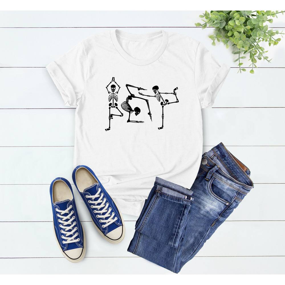 Skeleton Yoga Shirt ,Halloween Skeleton T-Shirt, Skeleton Funny Halloween T-Shirt, Horror T Shirt, Skeleton, Halloween Gift, Halloween Shirt - 4.jpg