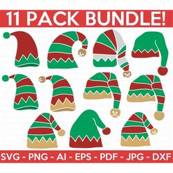 Christmas Elf Hats SVG Bundle, Elf Hats Svg, Family Shirts SVG, Christmas Shirts svg, Santa, Christmas Designs SVG, Cut