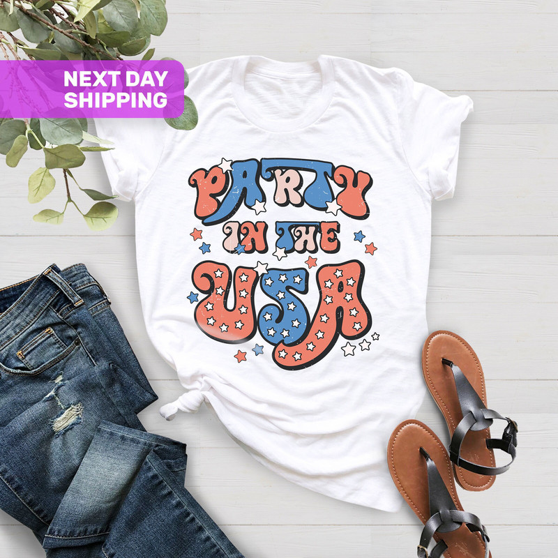 Stars and Stripes T-Shirt, American Flag Shirt, American Flag T-Shirt, Fourth Of July Shirt, 4th of July, Stars Peace and Stripes Retro Tee - 1.jpg