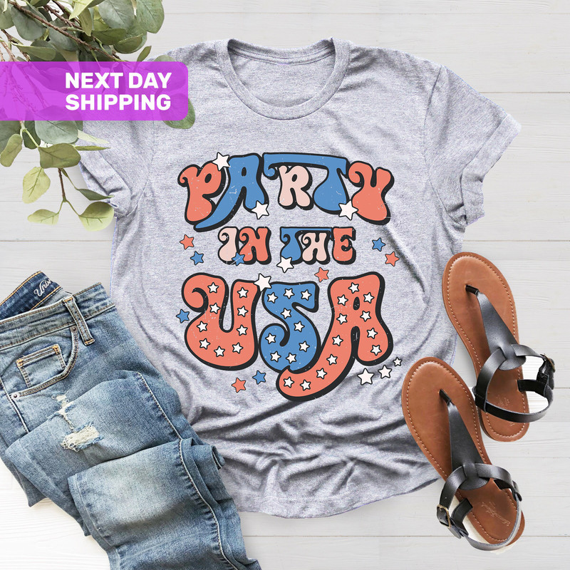 Stars and Stripes T-Shirt, American Flag Shirt, American Flag T-Shirt, Fourth Of July Shirt, 4th of July, Stars Peace and Stripes Retro Tee - 2.jpg