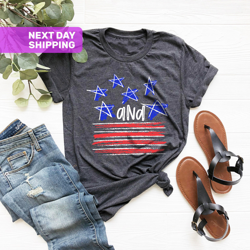 Stars and Stripes T-Shirt, American Flag Shirt, Stars Peace and Stripes Retro Tee, American Flag T-Shirt, Fourth Of July Shirt, 4th of July - 3.jpg