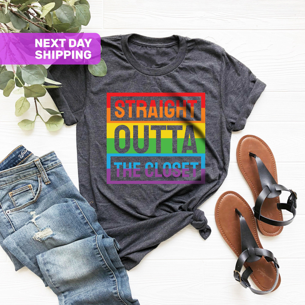Straight Outta The Closet Shirt, Equality Shirt, LGBTQ Pride Shirt, Lesbian Gifts, Rainbow Shirt, Pride Shirt, LGBTQ T-shirt, Pride Shirt - 2.jpg