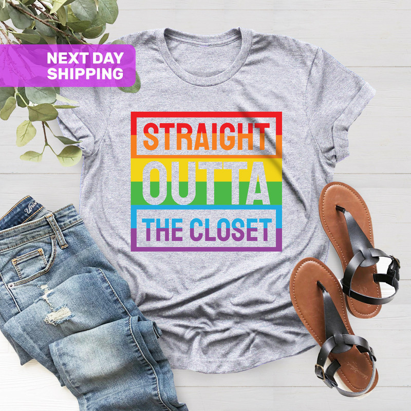 Straight Outta The Closet Shirt, Equality Shirt, LGBTQ Pride Shirt, Lesbian Gifts, Rainbow Shirt, Pride Shirt, LGBTQ T-shirt, Pride Shirt - 3.jpg