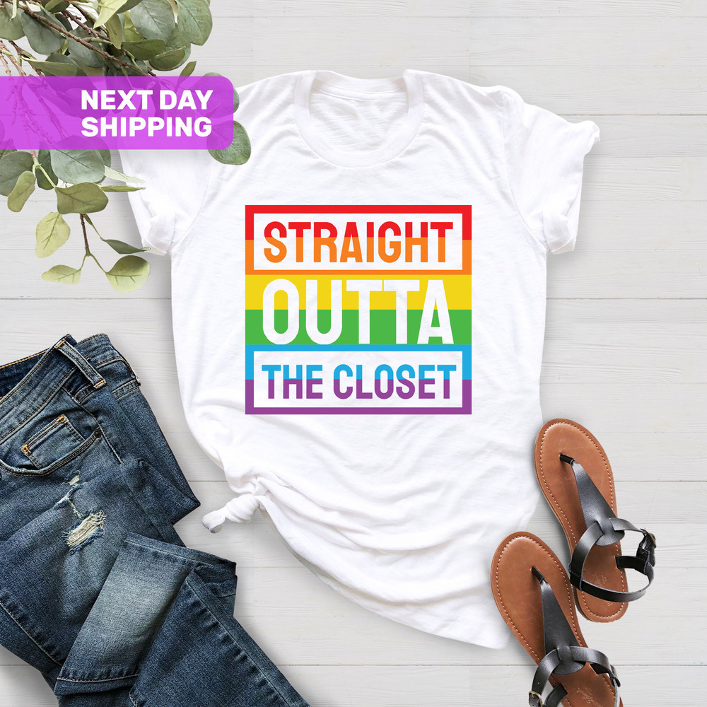 Straight Outta The Closet Shirt, Equality Shirt, LGBTQ Pride Shirt, Lesbian Gifts, Rainbow Shirt, Pride Shirt, LGBTQ T-shirt, Pride Shirt - 4.jpg