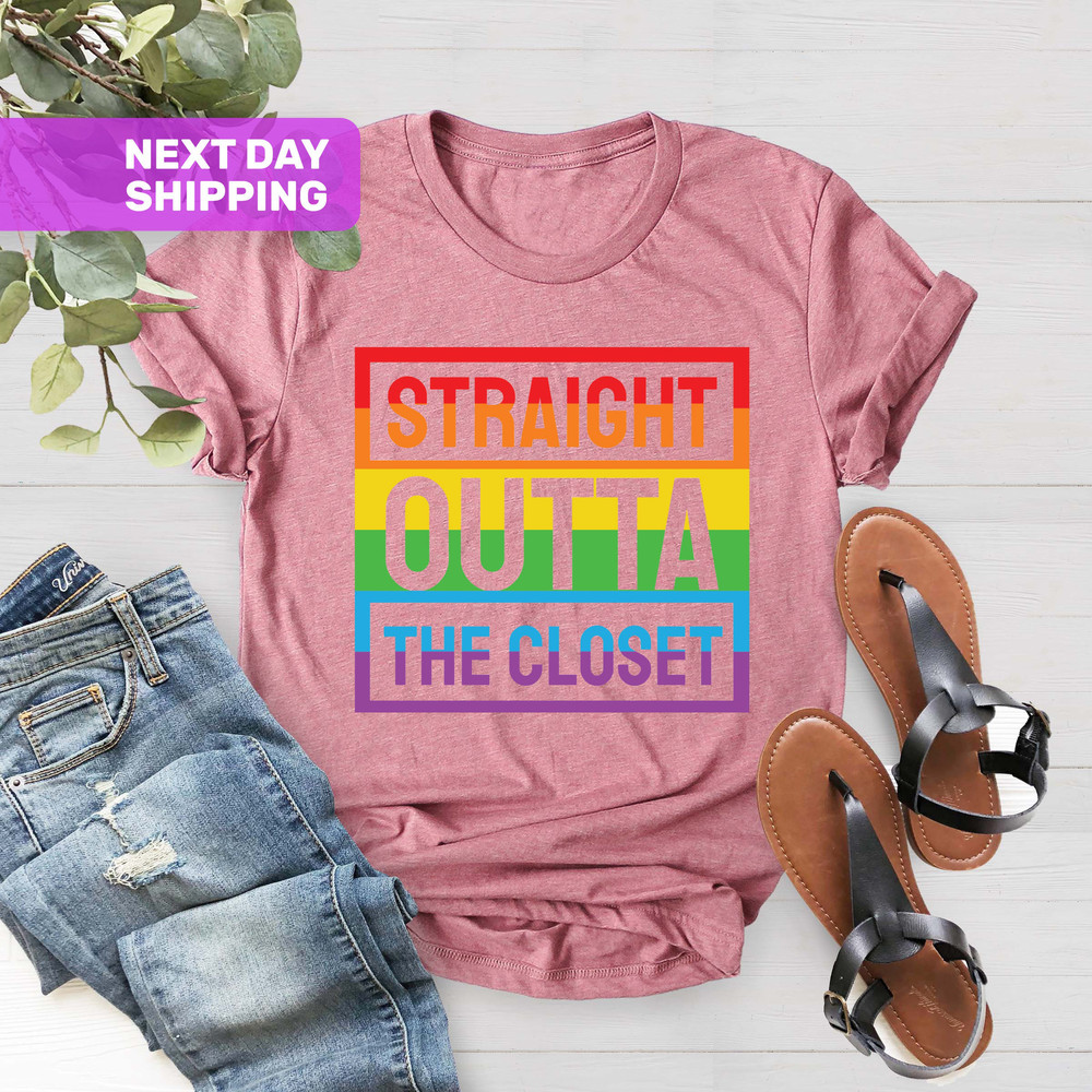 Straight Outta The Closet Shirt, Equality Shirt, LGBTQ Pride Shirt, Lesbian Gifts, Rainbow Shirt, Pride Shirt, LGBTQ T-shirt, Pride Shirt - 5.jpg