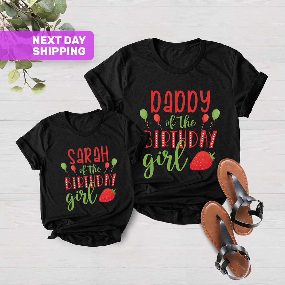 Strawberry First Birthday Matching Shirts, Mom of the Birthday, Custom Strawberry Birthday Family Tee, Dad of the Birthday, Sweat One Shirts - 2.jpg