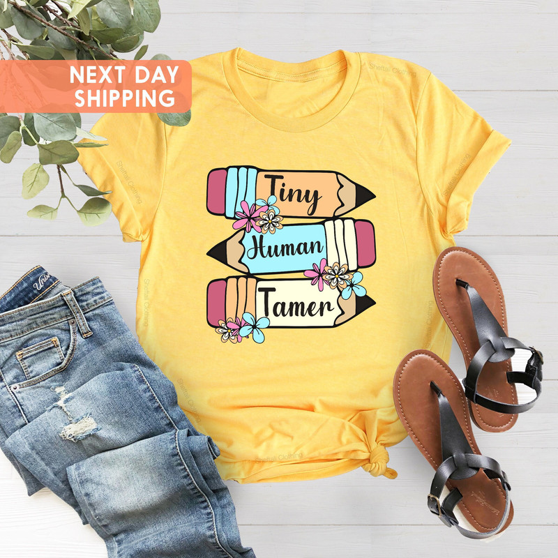 Teacher Shirt, Tiny Human Tamer, First Day Of School, Gift for Teacher, Preschool Teacher, Kindergarten Teacher, Back to School Shirt - 5.jpg