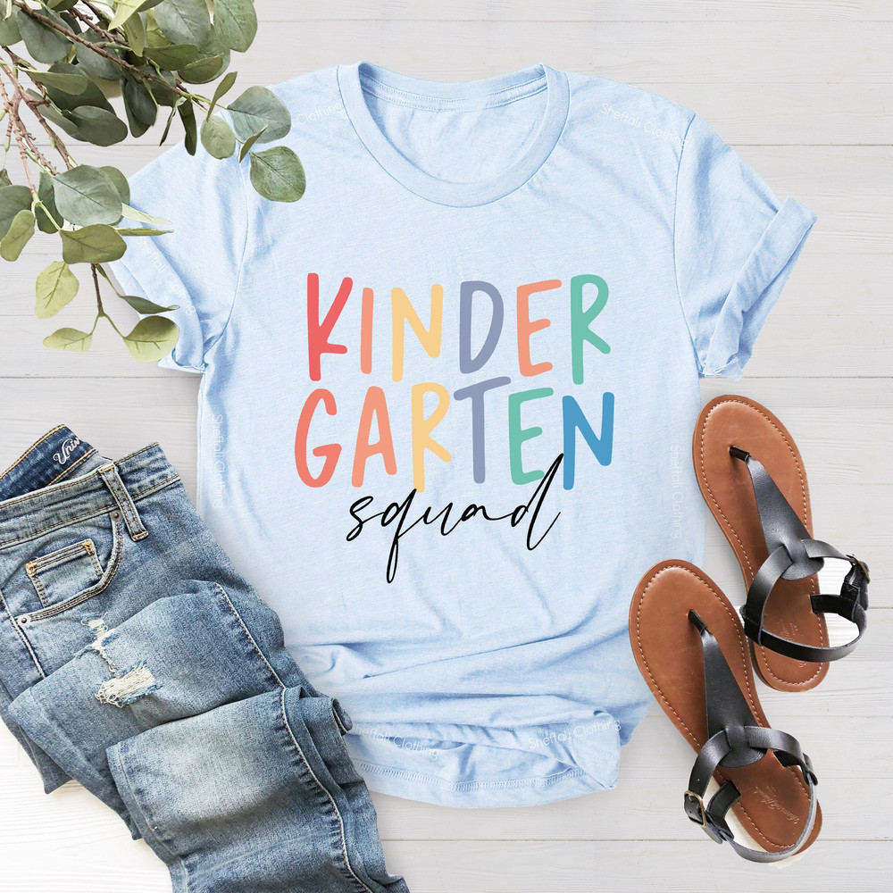 Team Kindergarten Crew, Teacher Shirt, Kinder Squad, Teacher Team, Hello Kindergarten, Kindergarten Tribe, School Teacher, Teaching Shirt - 2.jpg