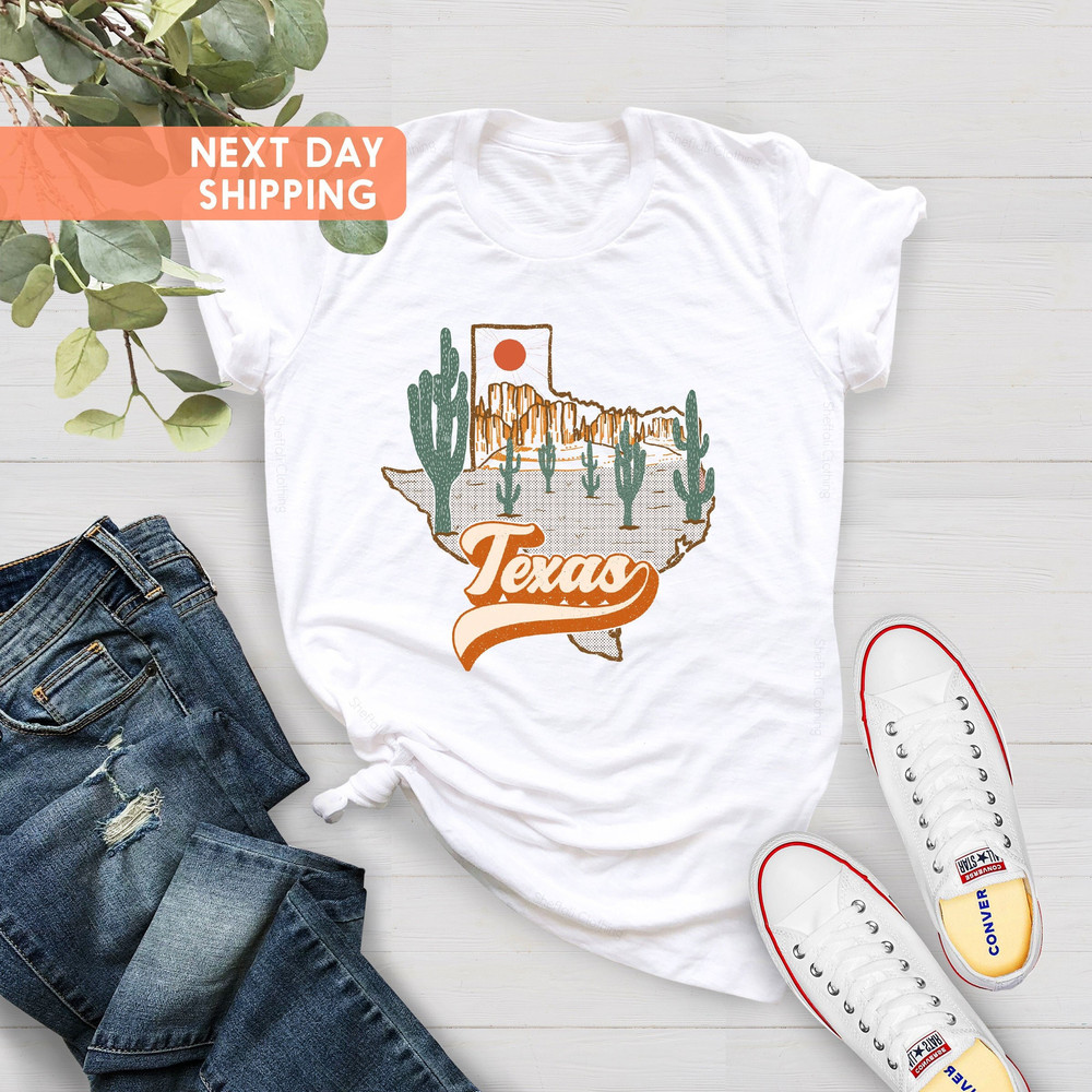 Texas Tee, Texas T-shirt, Texas Vintage Inspired Cotton T-shirt, Arizona Shirt, Xmas Gift Her, Desert Tee, National Park Tee, Travel T Shirt - 1.jpg