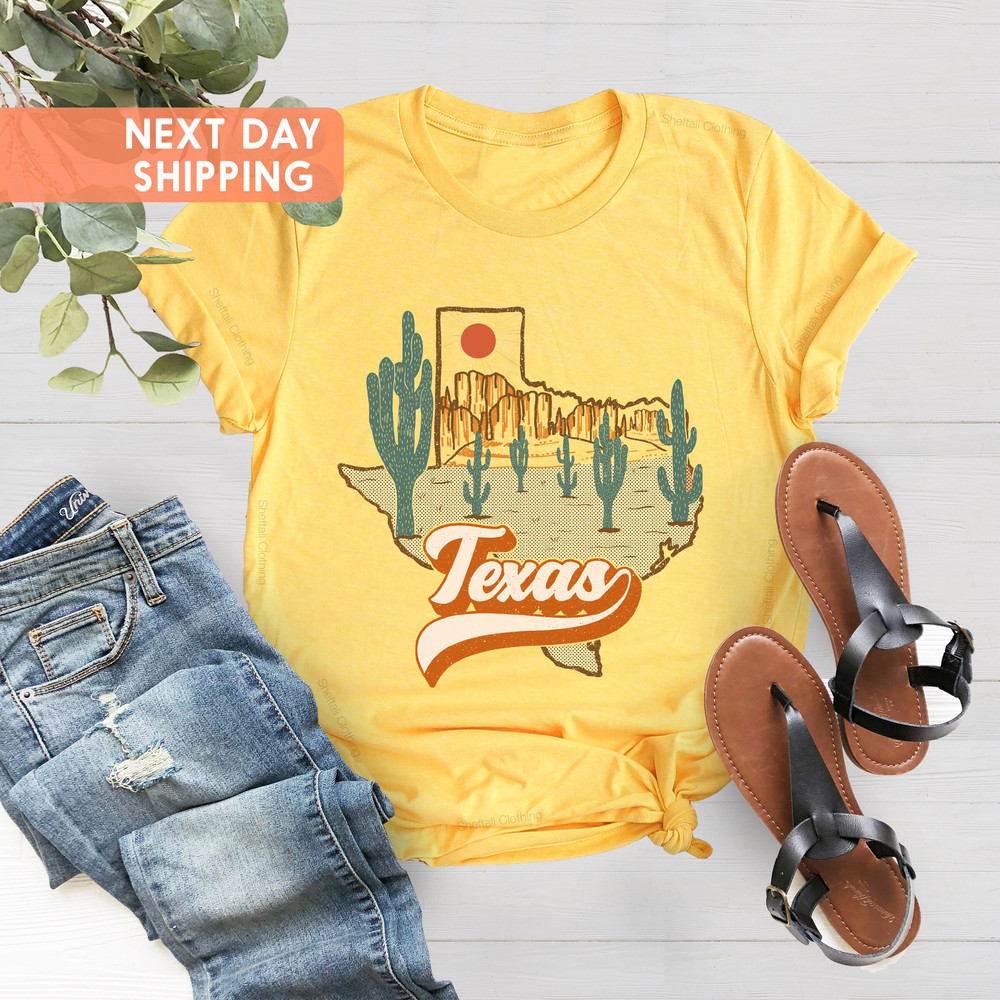 Texas Tee, Texas T-shirt, Texas Vintage Inspired Cotton T-shirt, Arizona Shirt, Xmas Gift Her, Desert Tee, National Park Tee, Travel T Shirt - 3.jpg