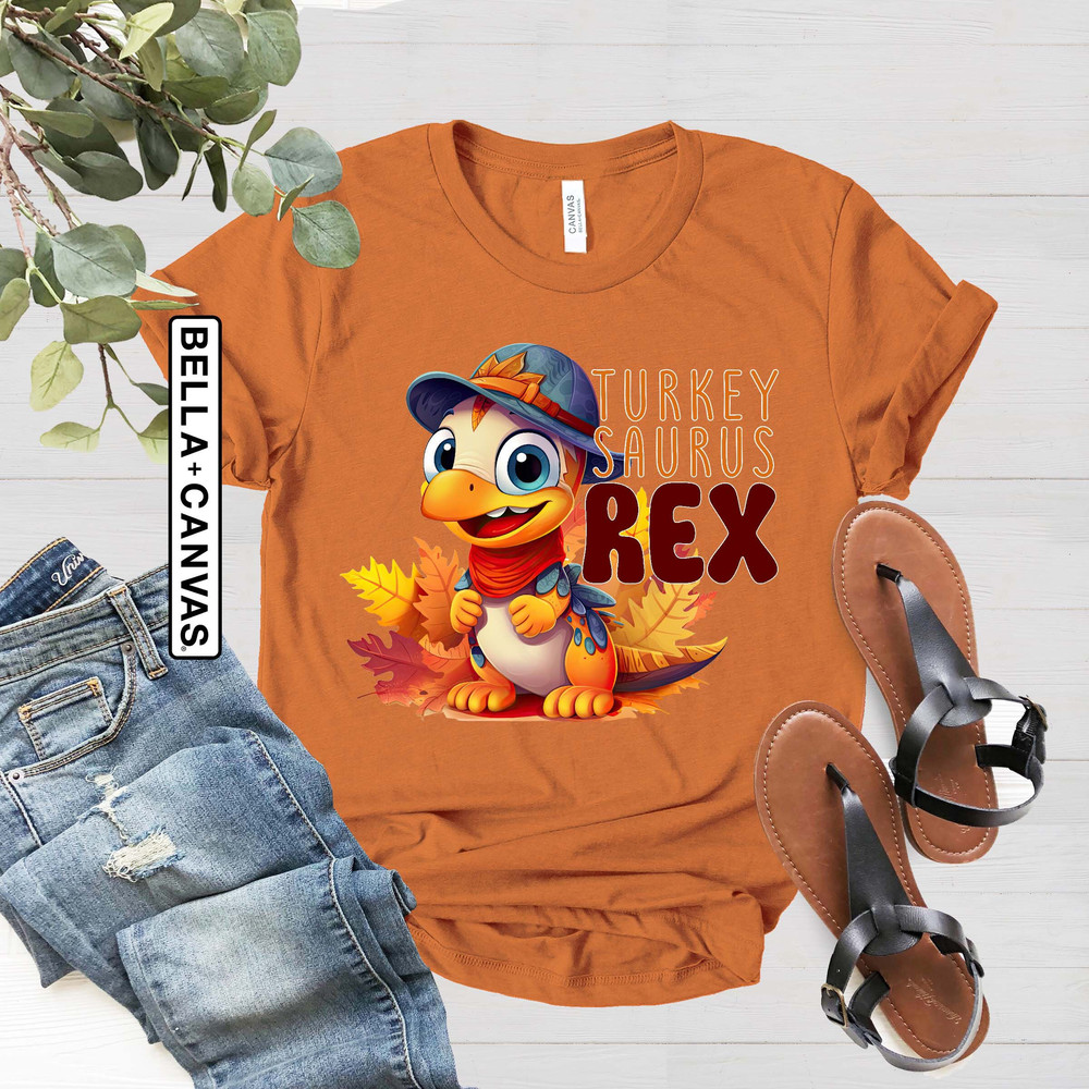 Thanksgiving Shirt, Saurus Rex Shirt, Thankful Shirt, Boys Thanksgiving, Trick or Treat, Funny Thanksgiving, Fall Turkey Shirt, Autumn Shirt - 3.jpg
