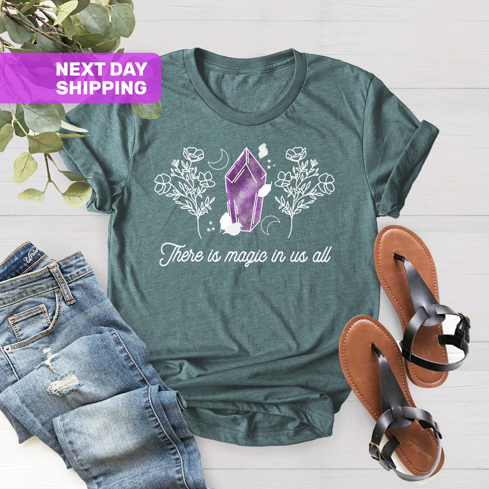 There Is Magic In Us All Shirt, Feminist Shirt, Gift For Mother, Magic Witchy Shirt, Witchy Mom Shirt, Wildflower Shirt, Plant Lovers Gift - 5.jpg