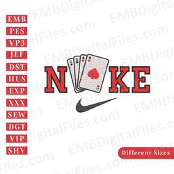 flush card pokers nike machine embroidery designs