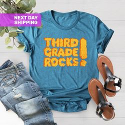 third grade rock shirt, back to school, clasroom crew shirt,