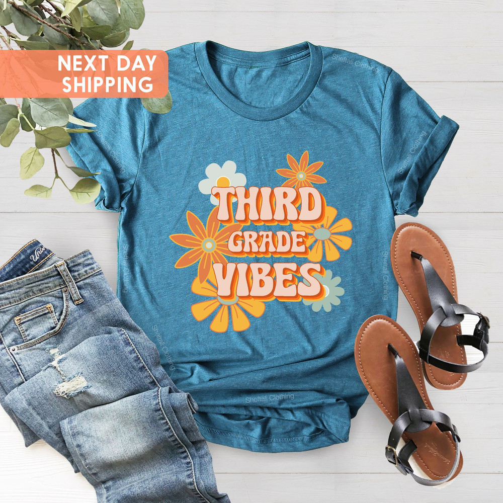 Third Grade Teacher Shirts, New Teacher Gift, Grade Level Shirt, 3rd Grade Teacher Tee, Elementary Back To School, Retro Vintage Grade - 2.jpg