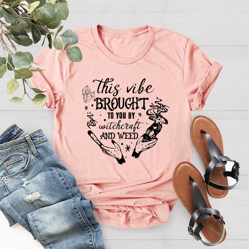 This Vibe Brought To You By Witch And Weed Shirt, Goth Clothing, Weed Lover Shirt, Gothic Witch Shirt, Witch Shirt, Mystical Hand Shirt - 2.jpg