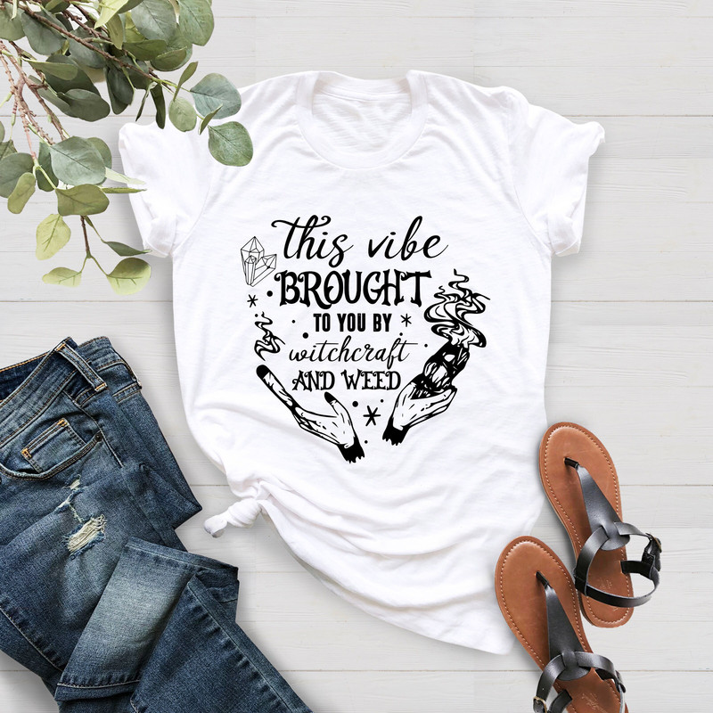 This Vibe Brought To You By Witch And Weed Shirt, Goth Clothing, Weed Lover Shirt, Gothic Witch Shirt, Witch Shirt, Mystical Hand Shirt - 4.jpg