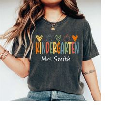 personalized kindergarten teacher shirt, custom name teacher shirt, kindergarten teacher shirt, back to school, teacher