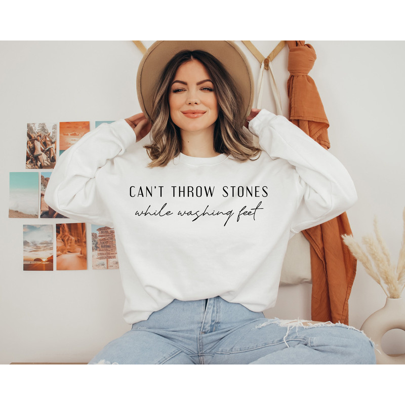 Trendy Christian Shirt, Bible Verse Shirt, Can't Throw Stones Sweatshirt, Religious Shirts, Faith Hoodie, Church Shirt, Christian Gift - 1.jpg