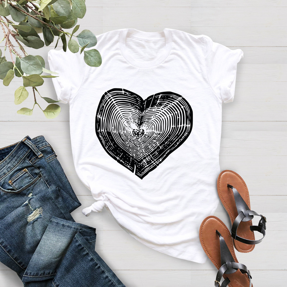 Tree Trunk Heart Shirt, Nature Life Shirt, Camping Shirt, Hiking Shirt, Gift For Mother, Campers Gift, Forest Shirt, Heart Wood Slice Shirt - 3.jpg