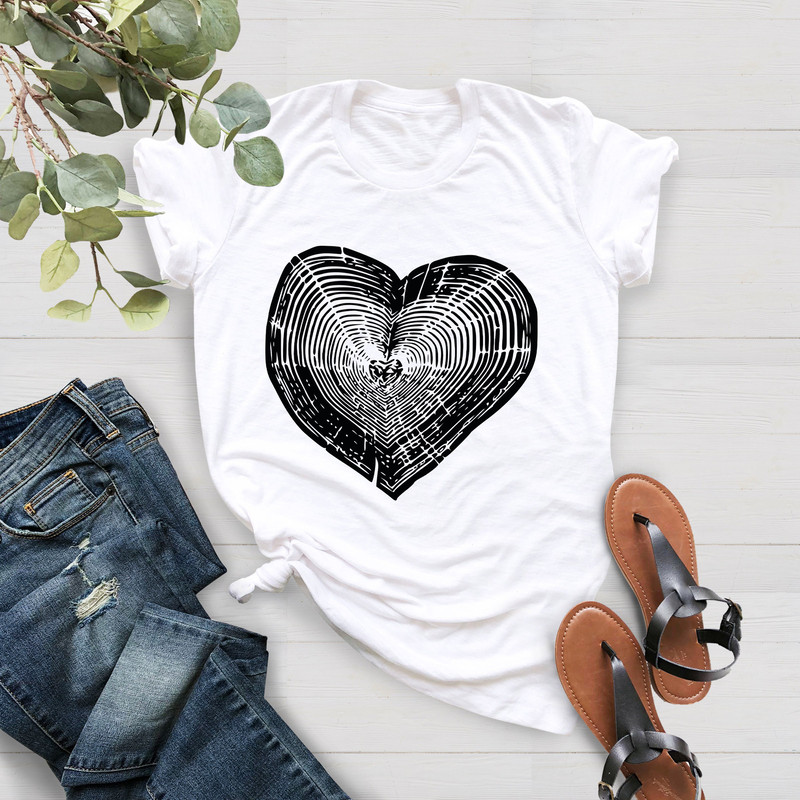 Tree Trunk Heart Shirt, Nature Life Shirt, Camping Shirt, Hiking Shirt, Gift For Mother, Campers Gift, Forest Shirt, Heart Wood Slice Shirt - 3.jpg